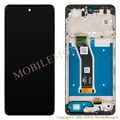 Lcd Motorola Moto G04 with Touchscreen, lens and front frame (Service pack) Black