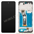 Lcd Motorola Moto G04s with Touchscreen, lens and front frame (Service pack) Black