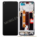 Displejs Oppo A74 5G ar Skārienjūtīgo stiklu un apkart ramiti (Service pack) Melns