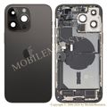 Korpuss iPhone 14 Pro Max (A2894) Videja daļa Baterijas vāciņš Melns Korpuss iPhone 14 Pro Max (A2894) Videja daļa Baterijas vāciņš Melns