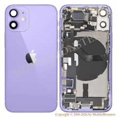 Korpuss iPhone 12 Mini (A2399) Videja daļa, Baterijas vāciņš, (Lietots A stavoklis) Violets