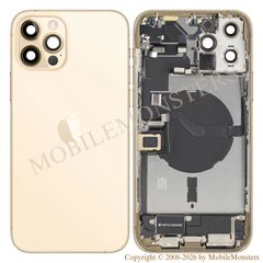 Корпус iPhone 12 Pro Max (A2411) Средняя часть, Крышка батареи, (Пользованый состояние А) Золотой 