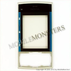 Корпус Nokia X3 Передняя панель Серебрянная/Синяя