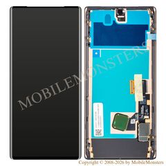 Displejs Google Pixel 6 Pro ar Skārienjūtīgo stiklu un apkart ramiti (Service pack) Melns
