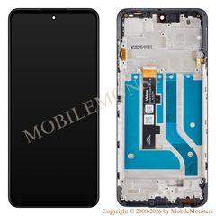 Displejs Motorola Edge 20 Lite ar Skārienjūtīgo stiklu un apkart ramiti (Service pack) Melns