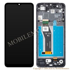 Displejs Motorola Moto E13 ar Skārienjūtīgo stiklu un apkart ramiti (Service pack) Melns