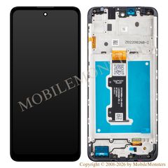 Displejs Motorola Moto E40 ar Skārienjūtīgo stiklu un apkart ramiti (Service pack) Melns