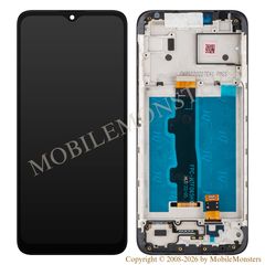 Displejs Motorola Moto E7 Power ar Skārienjūtīgo stiklu un apkart ramiti (Service pack) Melns