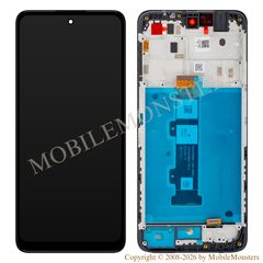 Displejs Motorola Moto G22 ar Skārienjūtīgo stiklu un apkart ramiti (Service pack) Melns