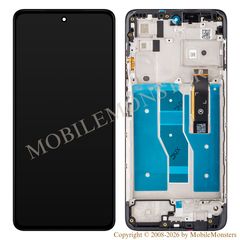 Lcd Motorola Moto G52 with Touchscreen, lens and front frame (Service pack) Black