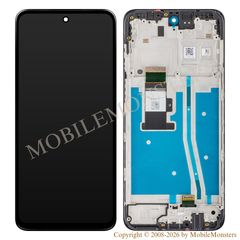 Displejs Motorola Moto G53 ar Skārienjūtīgo stiklu un apkart ramiti (Service pack) Melns