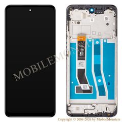 Displejs Motorola Moto G54 Power Edition ar Skārienjūtīgo stiklu un apkart ramiti, (Service pack) Melns
