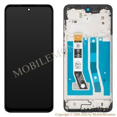 Displejs Motorola Moto G55 ar Skārienjūtīgo stiklu un apkart ramiti (Service pack) Melns