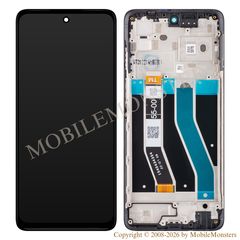Lcd Motorola Moto G62 5G with Touchscreen, lens and front frame (Service pack) Black