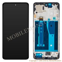 Lcd Motorola Moto G84 with Touchscreen, lens and front frame (Service pack) Black