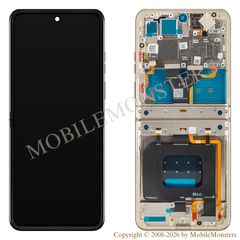 Lcd Motorola Razr 50 with Touchscreen, lens and front frame, (Service pack) Yellow