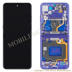 Displejs Motorola Razr 70 Ultra ar Skārienjūtīgo stiklu un apkart ramiti, (Service pack) Violets