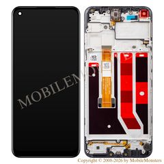 Displejs Oppo A53 4G ar Skārienjūtīgo stiklu un apkart ramiti, (Service pack) Melns