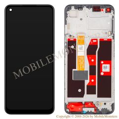 Displejs Oppo A55 ar Skārienjūtīgo stiklu un apkart ramiti (Service pack) Melns