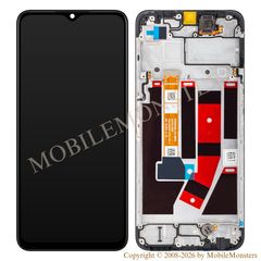 Displejs Oppo A57 5G ar Skārienjūtīgo stiklu un apkart ramiti (Service pack) Melns