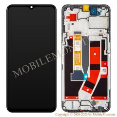 Lcd Oppo A77 5G with Touchscreen, lens and front frame (Service pack) Black
