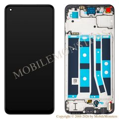 Displejs Oppo A78 4G ar Skārienjūtīgo stiklu un apkart ramiti (Service pack) Melns