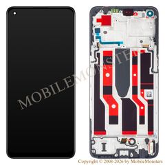 Displejs Oppo Reno8 Lite ar Skārienjūtīgo stiklu un apkart ramiti, (Service pack) Melns 
