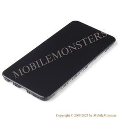 Displejs Samsung SM-A025G Galaxy A02s ar Skārienjūtīgo stiklu un apkart ramiti Melns