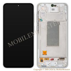 Displejs Samsung SM-A366 Galaxy A36 5G ar Skārienjūtīgo stiklu un apkart ramiti (Service pack) Balts