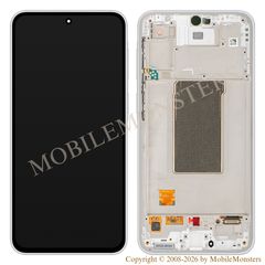 Дисплей Samsung SM-A376B Galaxy A37 5G с Тачскрином, стеклом и рамкой (Service pack) Белый