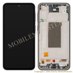 Displejs Samsung SM-A376B Galaxy A37 5G ar Skārienjūtīgo stiklu un apkart ramiti (Service pack) Melns