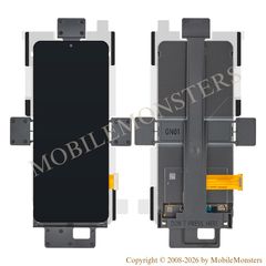 Displejs Samsung SM-F741 Galaxy Z Flip 6 5G ar Skārienjūtīgo stiklu (Service pack) Melns