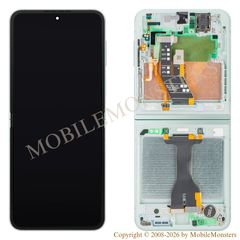 Displejs Samsung SM-F741 Galaxy Z Flip 6 5G ar Skārienjūtīgo stiklu un apkart ramiti (Service pack) Zaļš