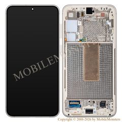 Дисплей Samsung SM-S916 Galaxy S23+ с Тачскрином, стеклом и рамкой (Service pack) Золотой