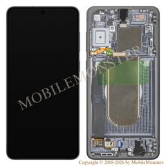Lcd Samsung SM-S937 Galaxy S25 Edge with Touchscreen, lens and front frame (Service pack) Black