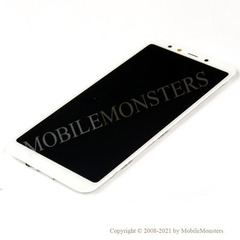 Displejs Xiaomi Mi A2 (Mi 6x) (M1804D2SG) ar Skārienjūtīgo stiklu un apkart ramiti Balts