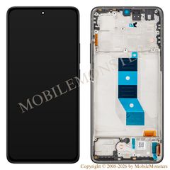 Displejs Xiaomi Redmi Note 14 5G (24094RAD4G) ar Skārienjūtīgo stiklu un apkart ramiti (Service pack) Melns