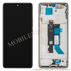 Displejs Xiaomi Redmi Note 14 Pro 5G ar Skārienjūtīgo stiklu un apkart ramiti (Service pack) Melns