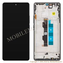 Displejs Xiaomi Redmi Note 14S ar Skārienjūtīgo stiklu un apkart ramiti (Service pack) Melns