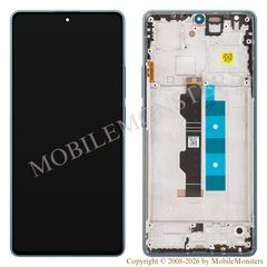 Displejs Xiaomi Redmi Note 14S ar Skārienjūtīgo stiklu un apkart ramiti (Service pack) Zils