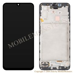 Displejs Samsung SM-A176 Galaxy A17 5G ar Skārienjūtīgo stiklu un apkart ramiti, (Service pack) Melns 