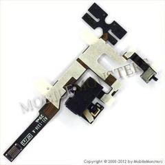 Šleife iPhone 4s (A1387) Austiņu konektors Melns