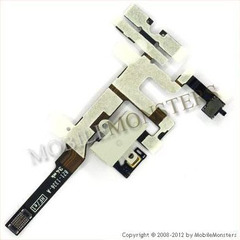 Шлейф iPhone 4s (A1387) Коннектор наушников Белый
