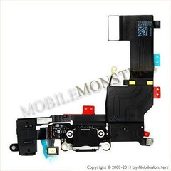 Шлейф iPhone 5s (A1457) Системный коннектор Чёрный