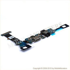 Шлейф Samsung SM-G920F Galaxy S6 USB коннектор, Коннектор наушников, с микрофоном