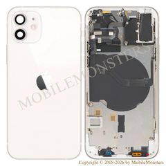 Корпус iPhone 12 (A2403) Средняя часть, Крышка батареи, (Пользованый состояние А) Белый 