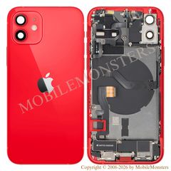 Корпус iPhone 12 (A2403) Средняя часть, Крышка батареи, (Пользованый состояние А) Красный 