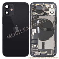 Korpuss iPhone 12 Mini (A2399) Baterijas vāciņš (Lietots A stavoklis) Melns