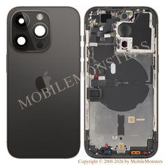 Korpuss iPhone 14 Pro (A2890) Baterijas vāciņš (Lietots A stavoklis) Melns
