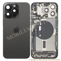 Korpuss iPhone 15 Pro Max Baterijas vāciņš (Lietots A stavoklis) Melns